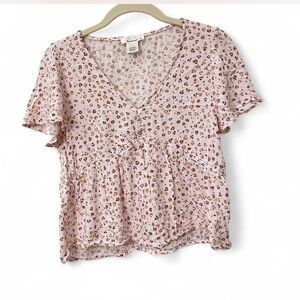 URBAN Romantics Blush Leopard Print Blouse